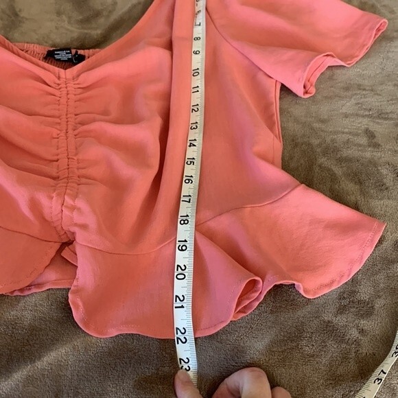 Forever 21 Peplum Cropped Blouse Rose Size 3X - Picture 8 of 8